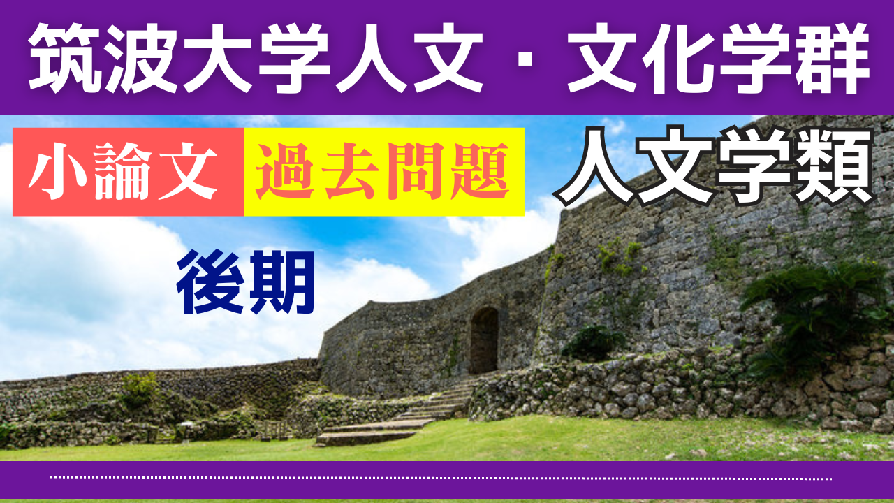 後期）【筑波大学人文・文化学群（人文学類）】小論文・過去問題特集 