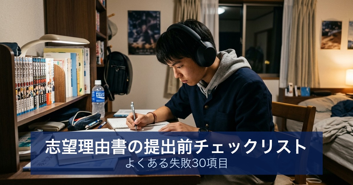 志望理由書の提出前チェックリスト｜よくある失敗30項目