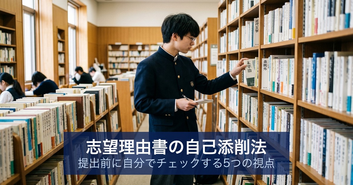 志望理由書の自己添削法｜提出前に自分でチェックする5つの視点