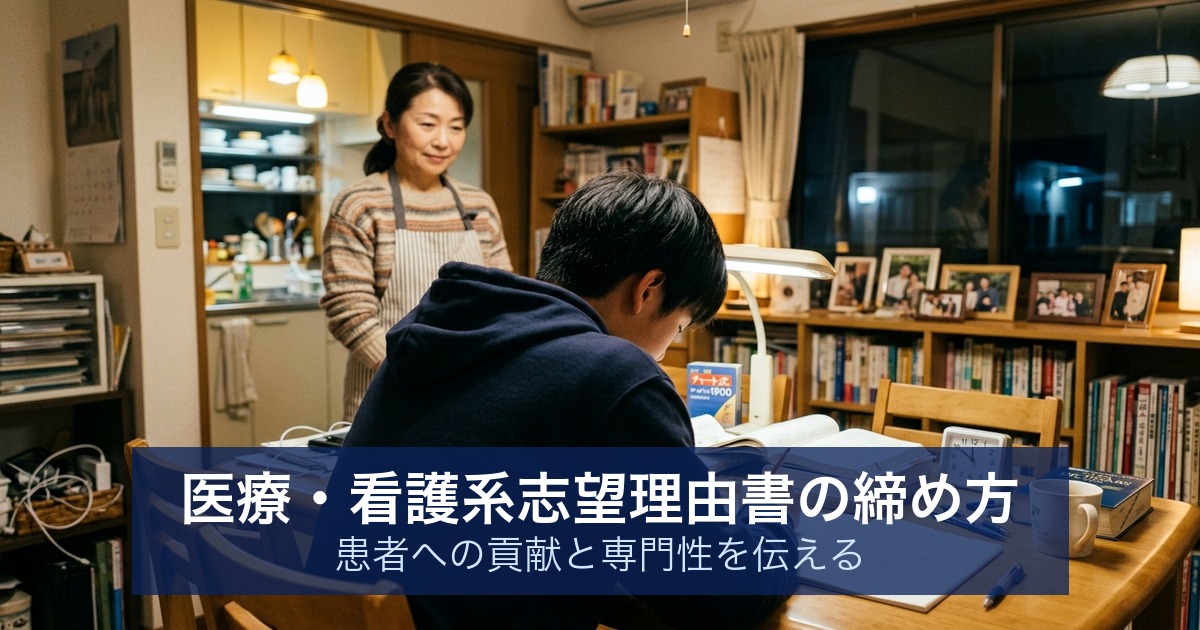 医療・看護系志望理由書の締め方｜患者への貢献と専門性を伝える