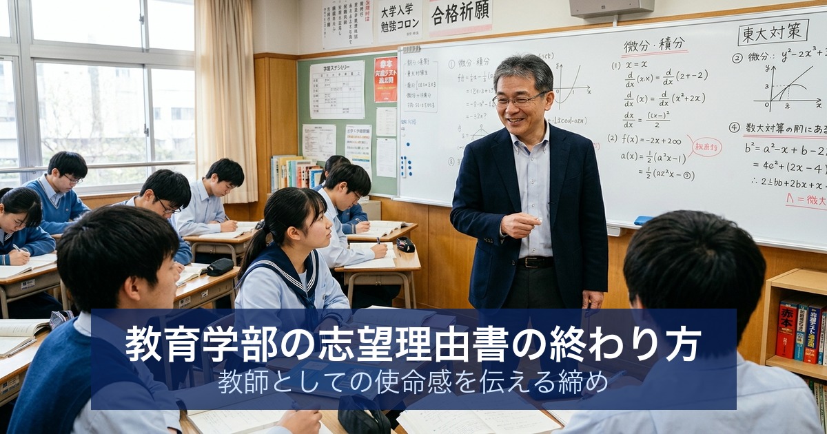教育学部の志望理由書の終わり方｜教師としての使命感を伝える締め
