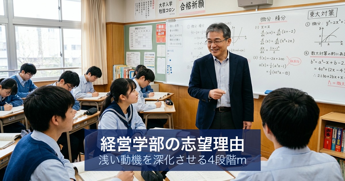 経営学部の志望理由｜浅い動機を深化させる4段階m
