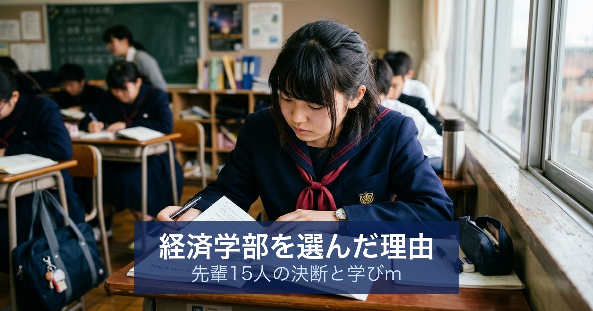経済学部を選んだ理由：先輩15人の決断と学びm