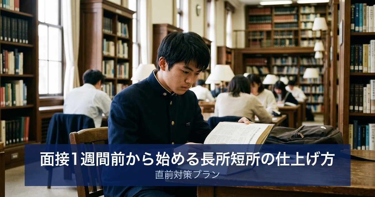 面接1週間前から始める長所短所の仕上げ方｜直前対策プラン