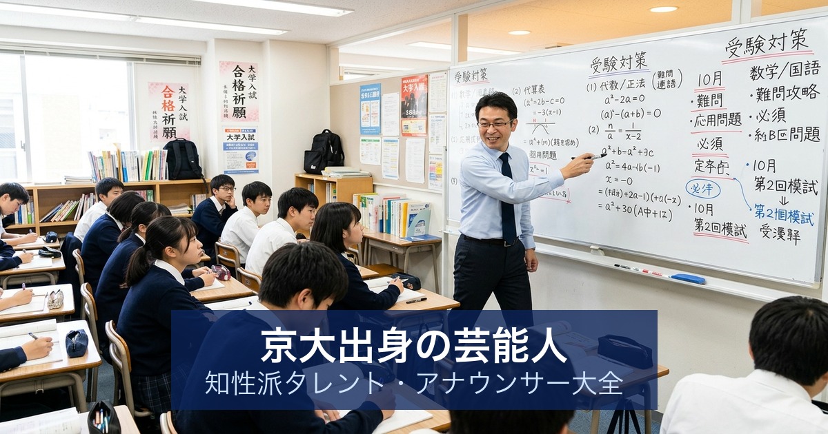 京大出身の芸能人｜知性派タレント・アナウンサー大全