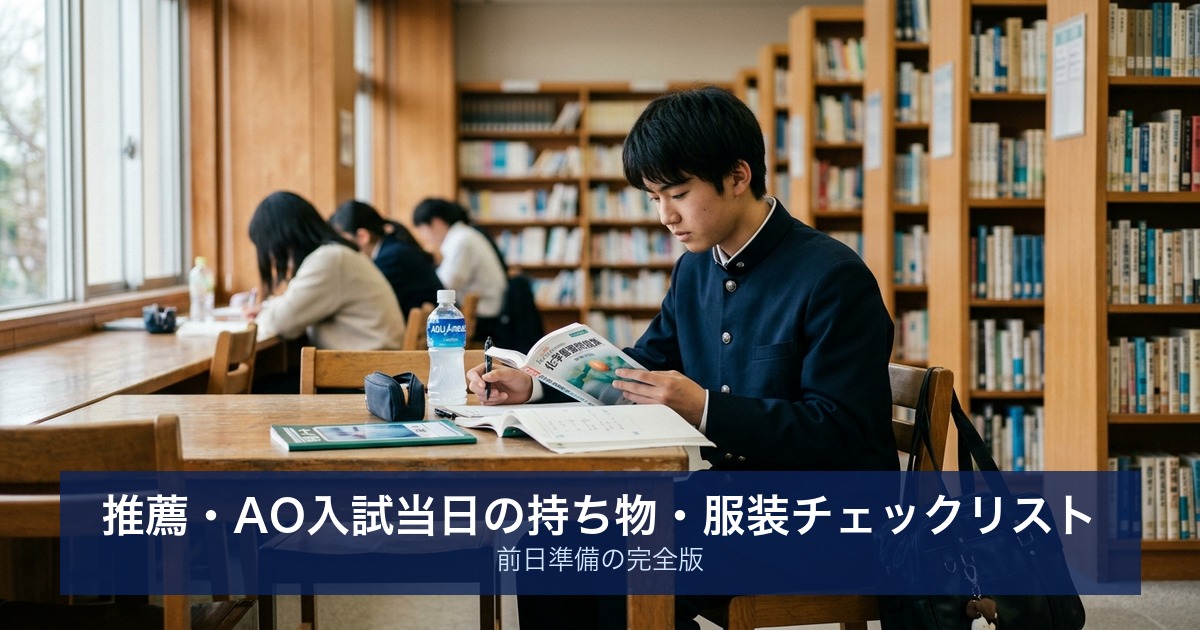 推薦・AO入試当日の持ち物・服装チェックリスト｜前日準備の完全版