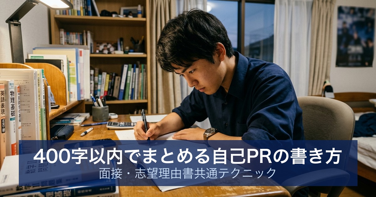400字以内でまとめる自己PRの書き方｜面接・志望理由書共通テクニック