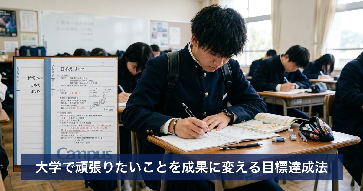 大学で頑張りたいことを成果に変える目標達成法