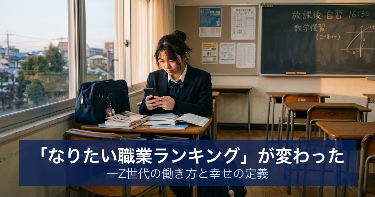 「なりたい職業ランキング」が変わった ―Z世代の働き方と幸せの定義