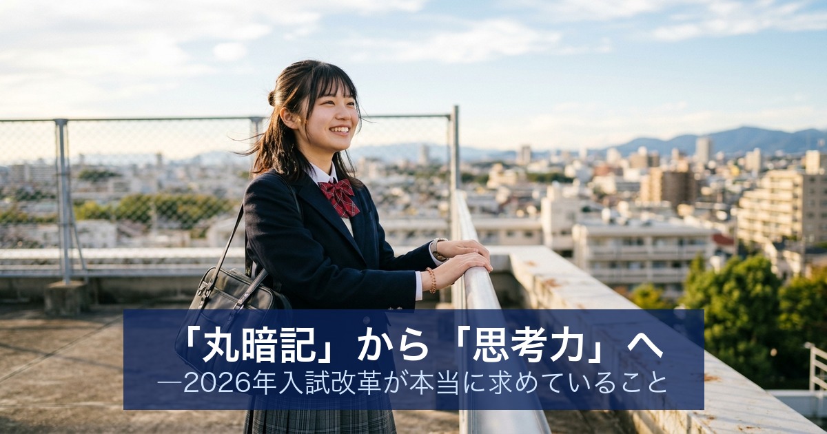「丸暗記」から「思考力」へ ―2026年入試改革が本当に求めていること