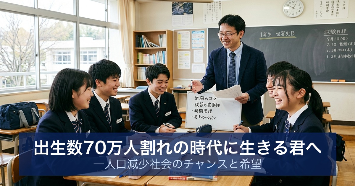 出生数70万人割れの時代に生きる君へ ―人口減少社会のチャンスと希望