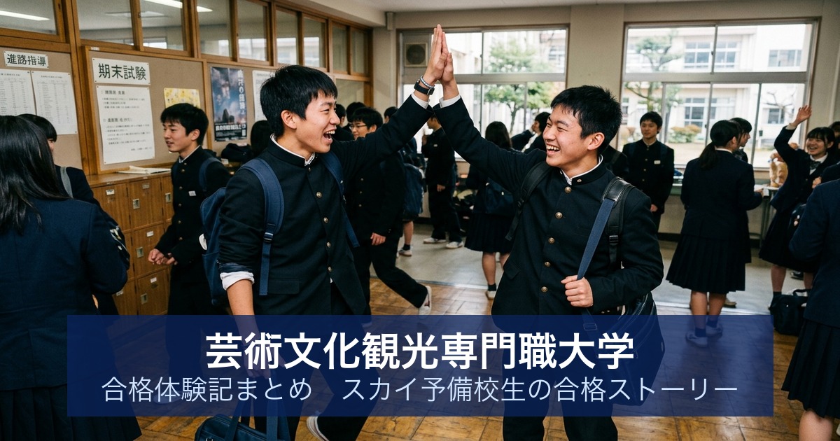 芸術文化観光専門職大学 合格体験記まとめ｜スカイ予備校生の合格ストーリー