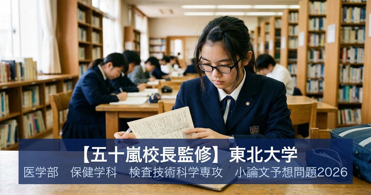 【五十嵐校長監修】東北大学 医学部 保健学科 検査技術科学専攻 小論文予想問題2026