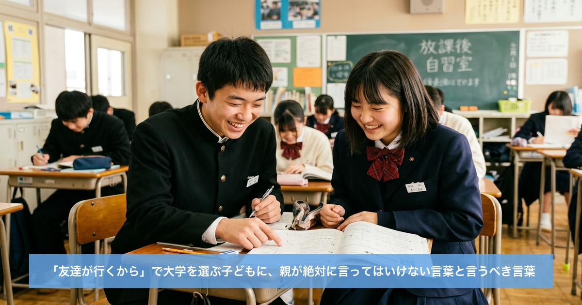 「友達が行くから」で大学を選ぶ子どもに、親が絶対に言ってはいけない言葉と言うべき言葉