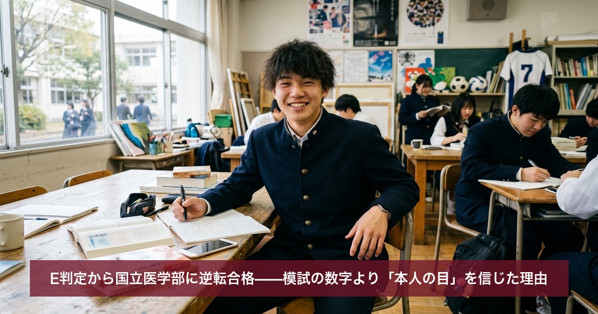 E判定から国立医学部に逆転合格——模試の数字より「本人の目」を信じた理由