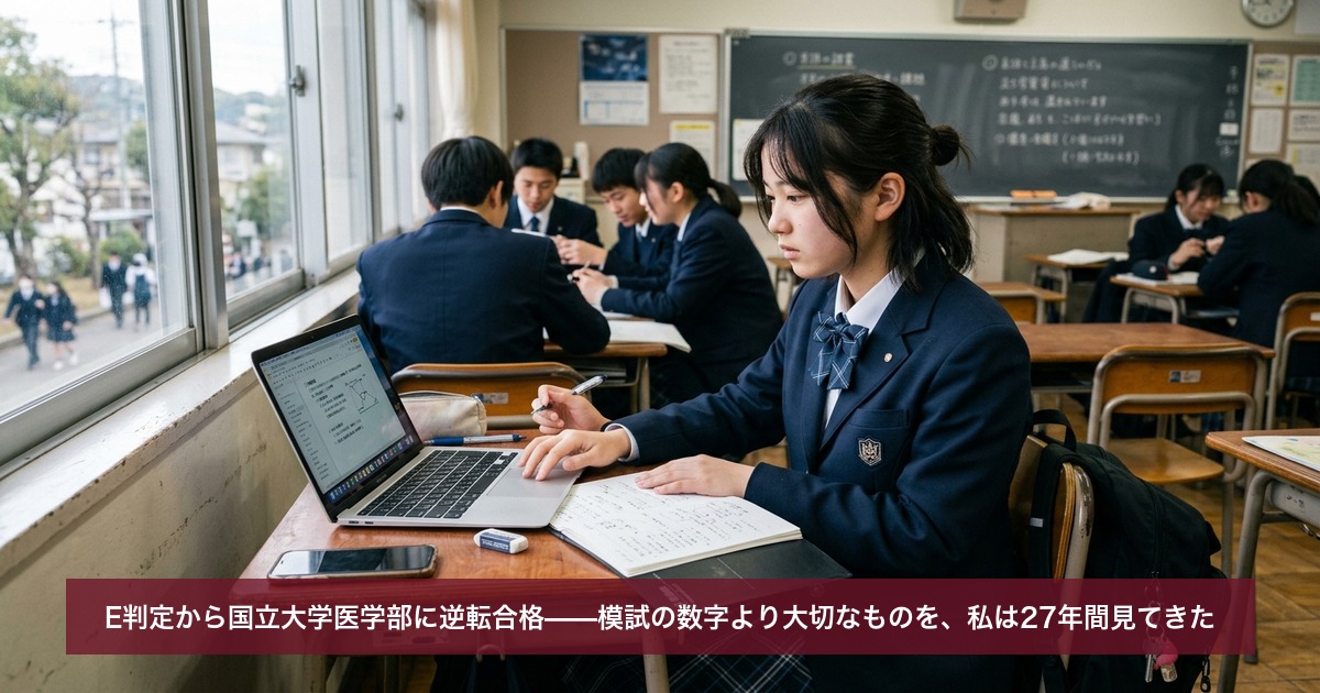 E判定から国立大学医学部に逆転合格——模試の数字より大切なものを、私は27年間見てきた