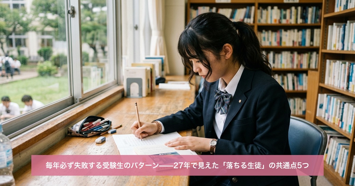 毎年必ず失敗する受験生のパターン——27年で見えた「落ちる生徒」の共通点5つ
