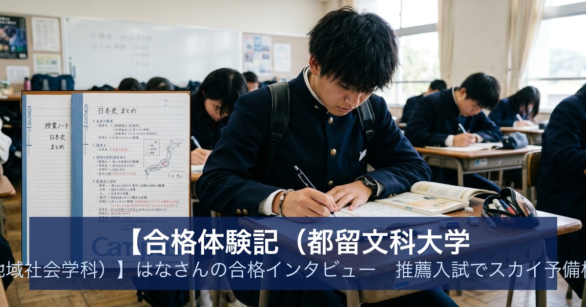 【合格体験記（都留文科大学 教養学部地域社会学科）】はなさんの合格インタビュー｜推薦入試でスカイ予備校から合格
