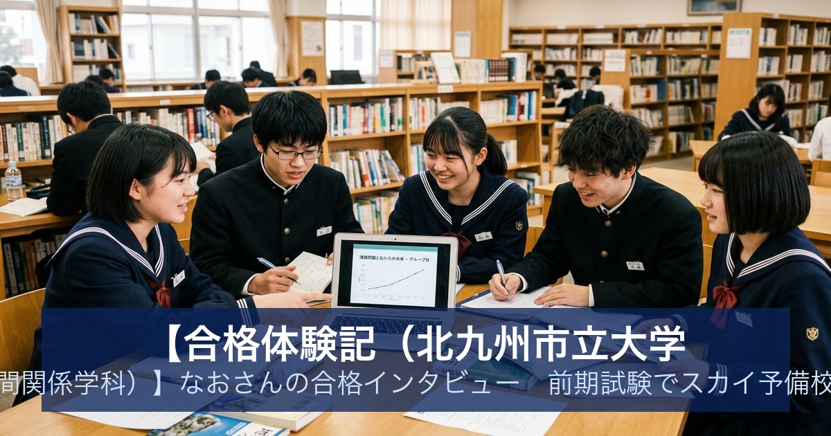 【合格体験記（北九州市立大学 文学部人間関係学科）】なおさんの合格インタビュー｜前期試験でスカイ予備校から合格