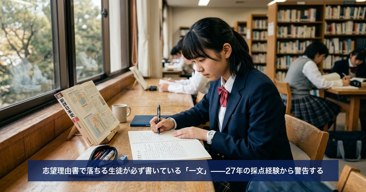 志望理由書で落ちる生徒が必ず書いている「一文」——27年の採点経験から警告する