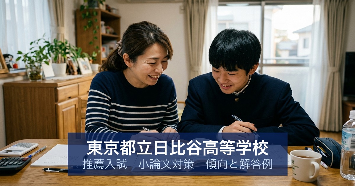 東京都立日比谷高等学校 推薦入試 小論文対策｜傾向と解答例