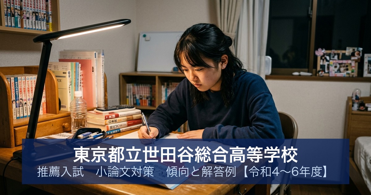 東京都立世田谷総合高等学校 推薦入試 小論文対策｜傾向と解答例【令和4〜6年度】