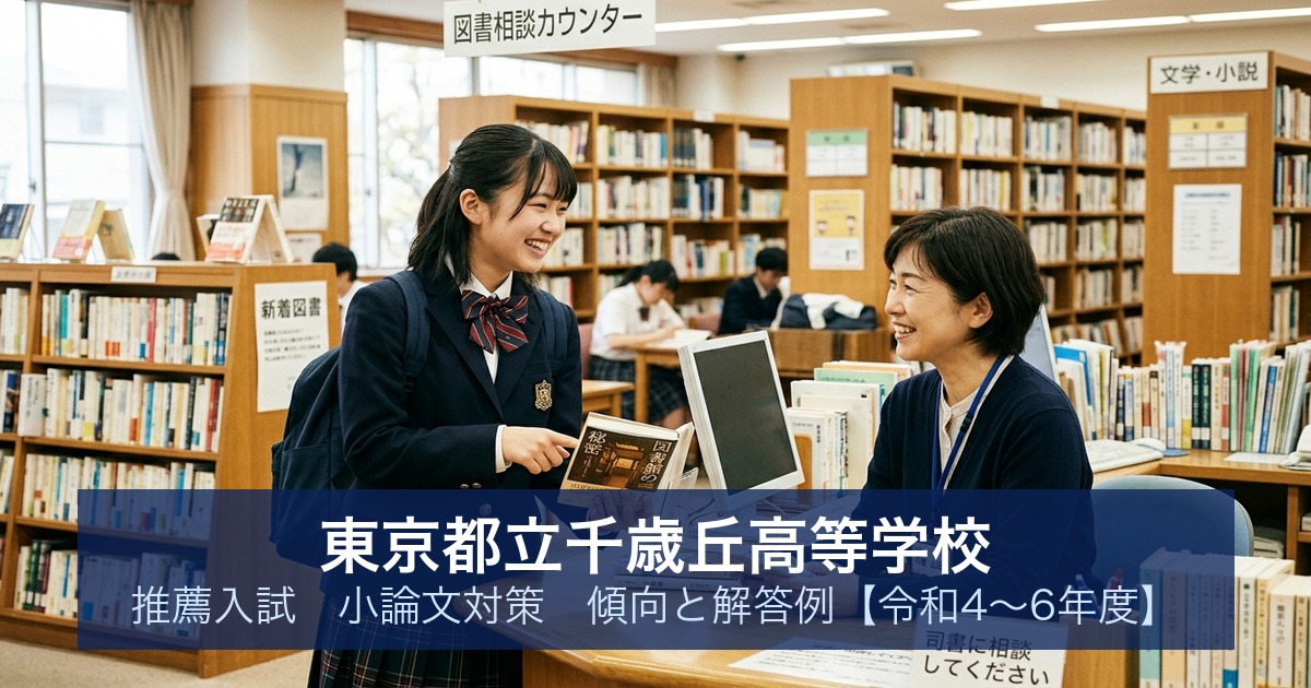 東京都立千歳丘高等学校 推薦入試 小論文対策｜傾向と解答例【令和4〜6年度】