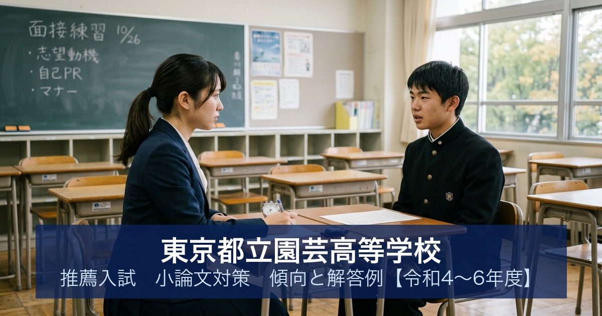 東京都立園芸高等学校 推薦入試 小論文対策｜傾向と解答例【令和4〜6年度】