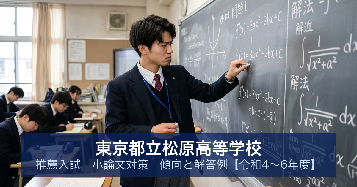 東京都立松原高等学校 推薦入試 小論文対策｜傾向と解答例【令和4〜6年度】