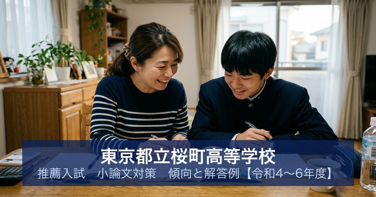 東京都立桜町高等学校 推薦入試 小論文対策｜傾向と解答例【令和4〜6年度】