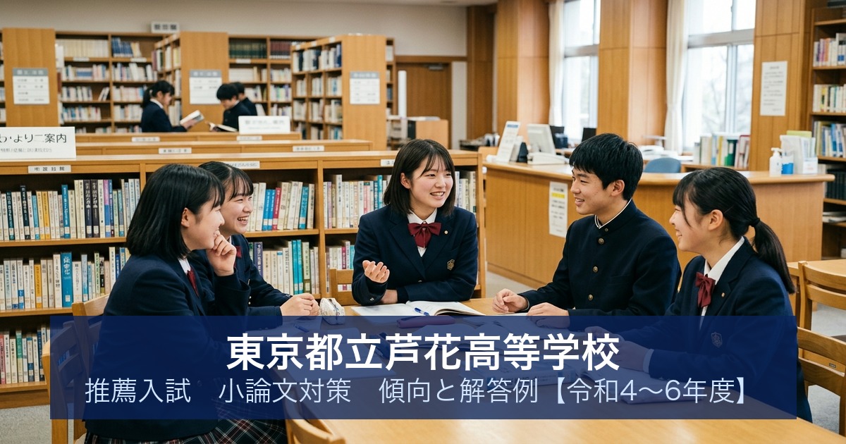 東京都立芦花高等学校 推薦入試 小論文対策｜傾向と解答例【令和4〜6年度】