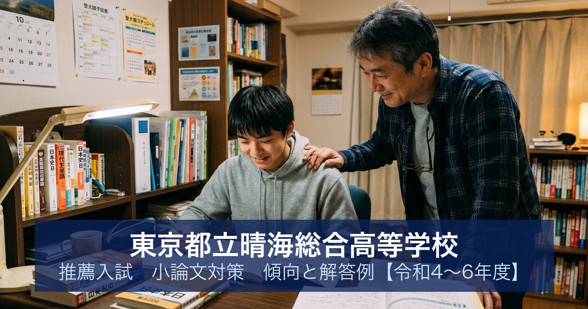 東京都立晴海総合高等学校 推薦入試 小論文対策｜傾向と解答例【令和4〜6年度】