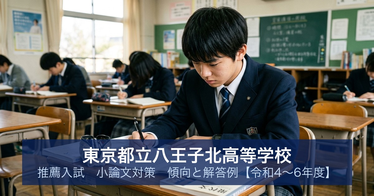 東京都立八王子北高等学校 推薦入試 小論文対策｜傾向と解答例【令和4〜6年度】