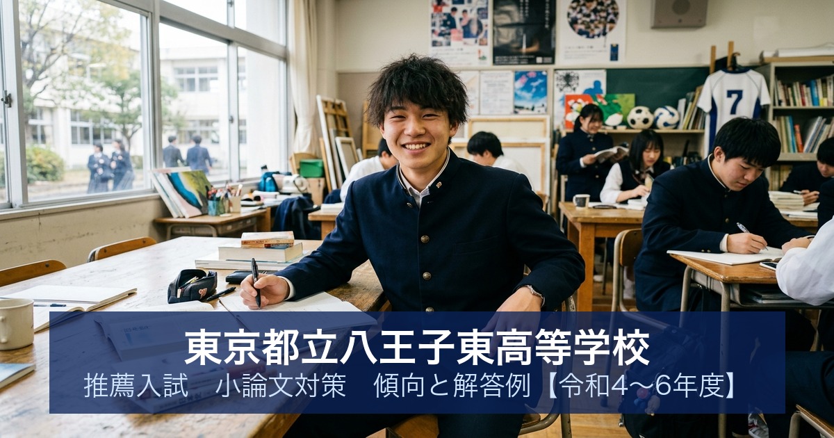東京都立八王子東高等学校 推薦入試 小論文対策｜傾向と解答例【令和4〜6年度】