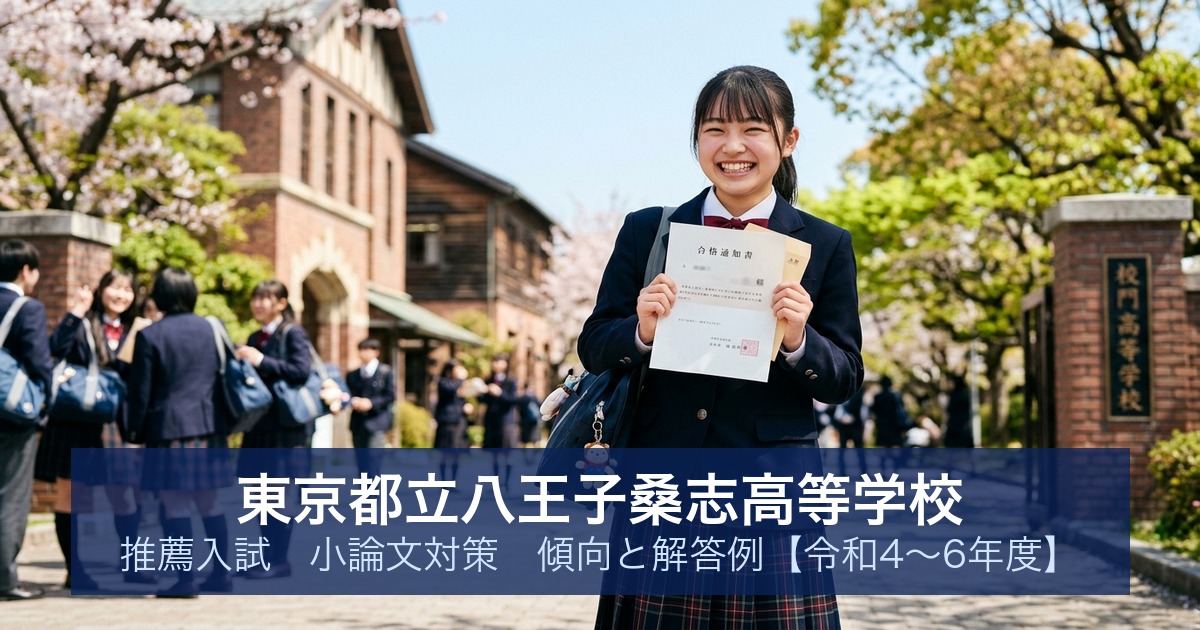 東京都立八王子桑志高等学校 推薦入試 小論文対策｜傾向と解答例【令和4〜6年度】