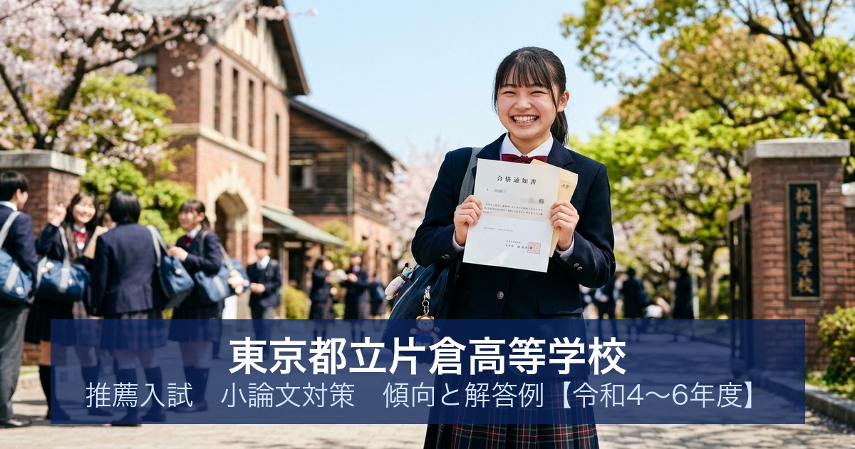 東京都立片倉高等学校 推薦入試 小論文対策｜傾向と解答例【令和4〜6年度】