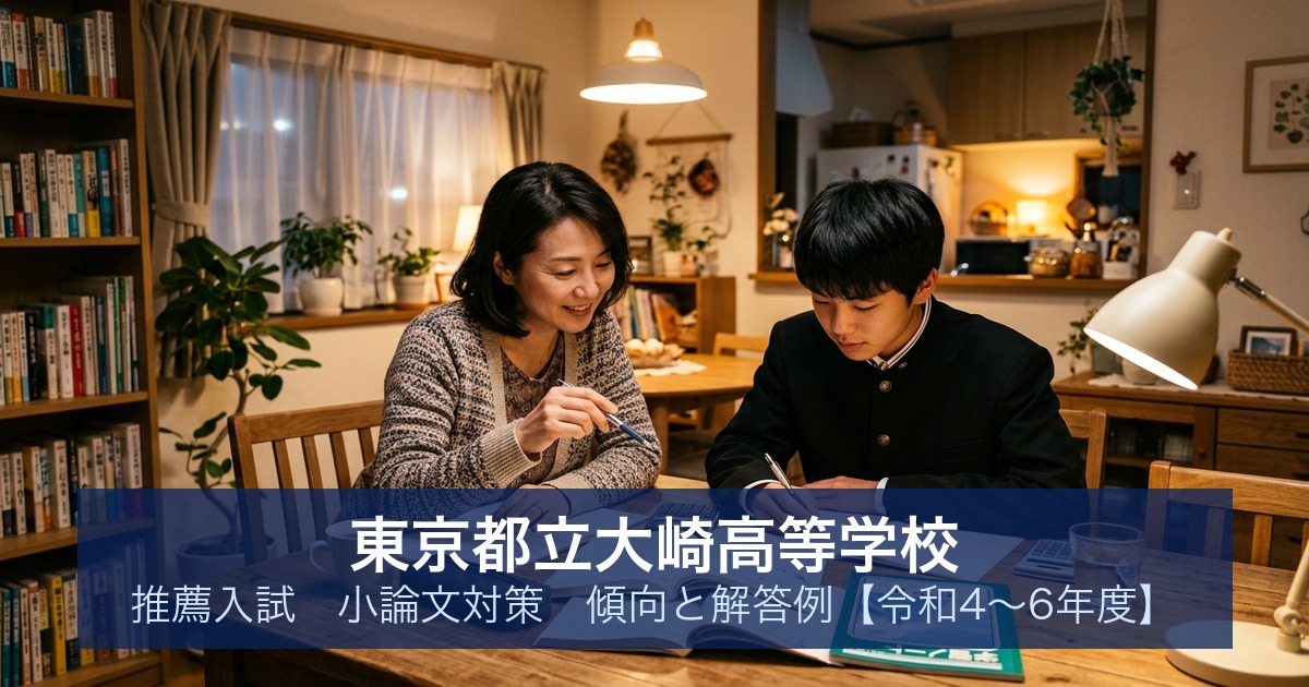 東京都立大崎高等学校 推薦入試 小論文対策｜傾向と解答例【令和4〜6年度】