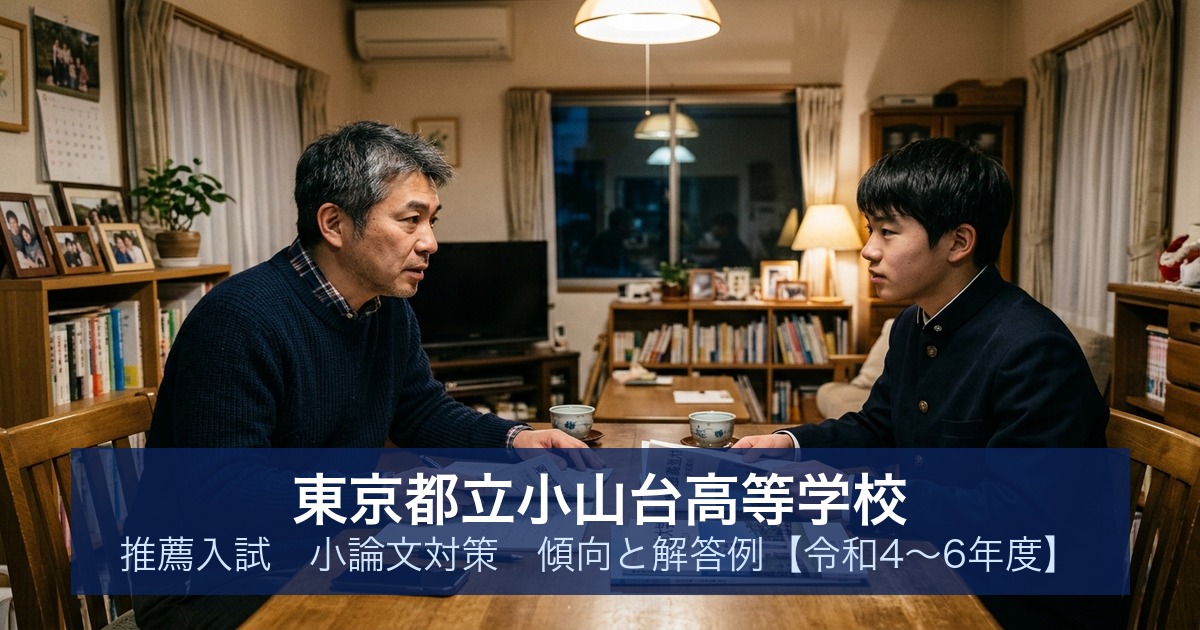 東京都立小山台高等学校 推薦入試 小論文対策｜傾向と解答例【令和4〜6年度】