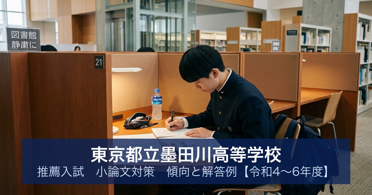 東京都立墨田川高等学校 推薦入試 小論文対策｜傾向と解答例【令和4〜6年度】