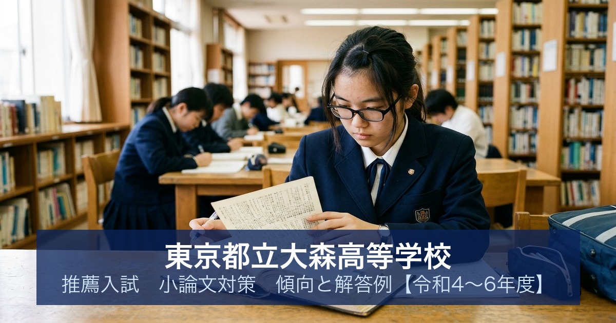 東京都立大森高等学校 推薦入試 小論文対策｜傾向と解答例【令和4〜6年度】