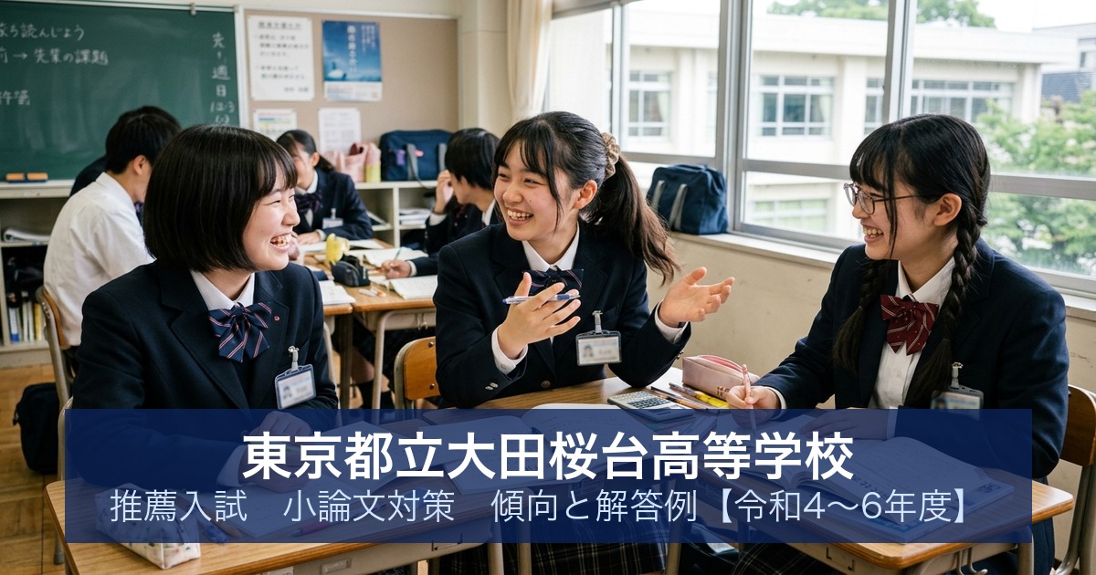 東京都立大田桜台高等学校 推薦入試 小論文対策｜傾向と解答例【令和4〜6年度】