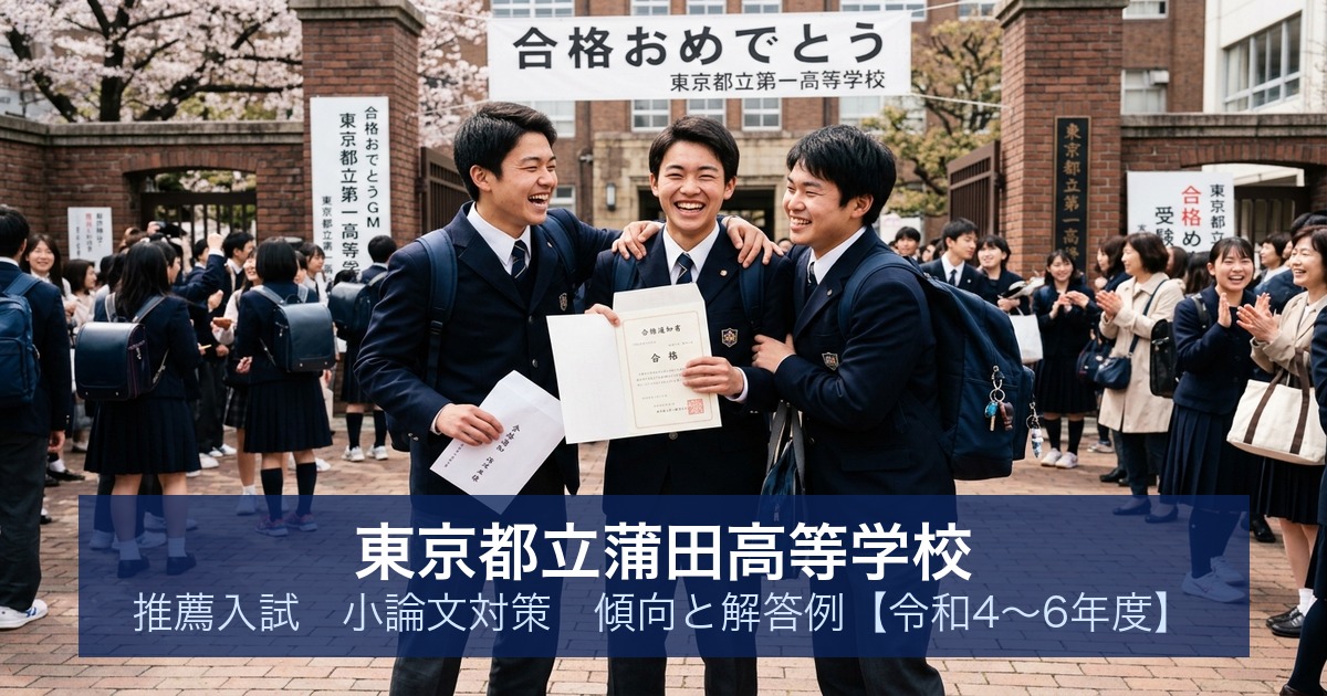 東京都立蒲田高等学校 推薦入試 小論文対策｜傾向と解答例【令和4〜6年度】