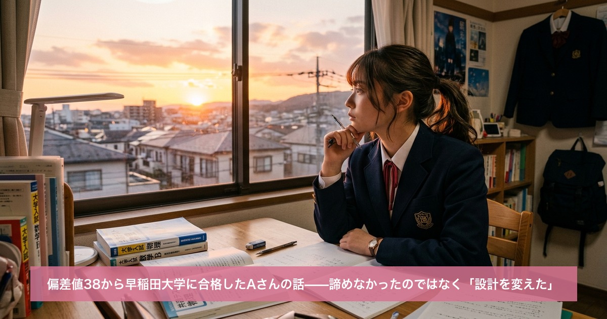 偏差値38から早稲田大学に合格したAさんの話——諦めなかったのではなく「設計を変えた」