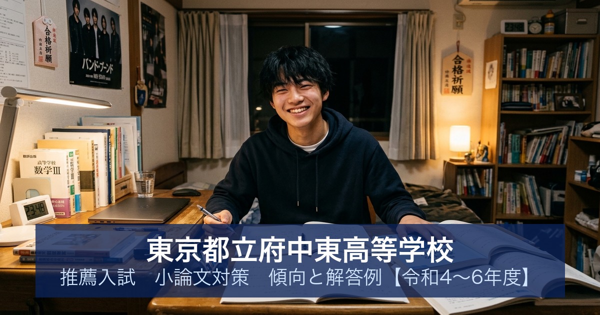 東京都立府中東高等学校 推薦入試 小論文対策｜傾向と解答例【令和4〜6年度】