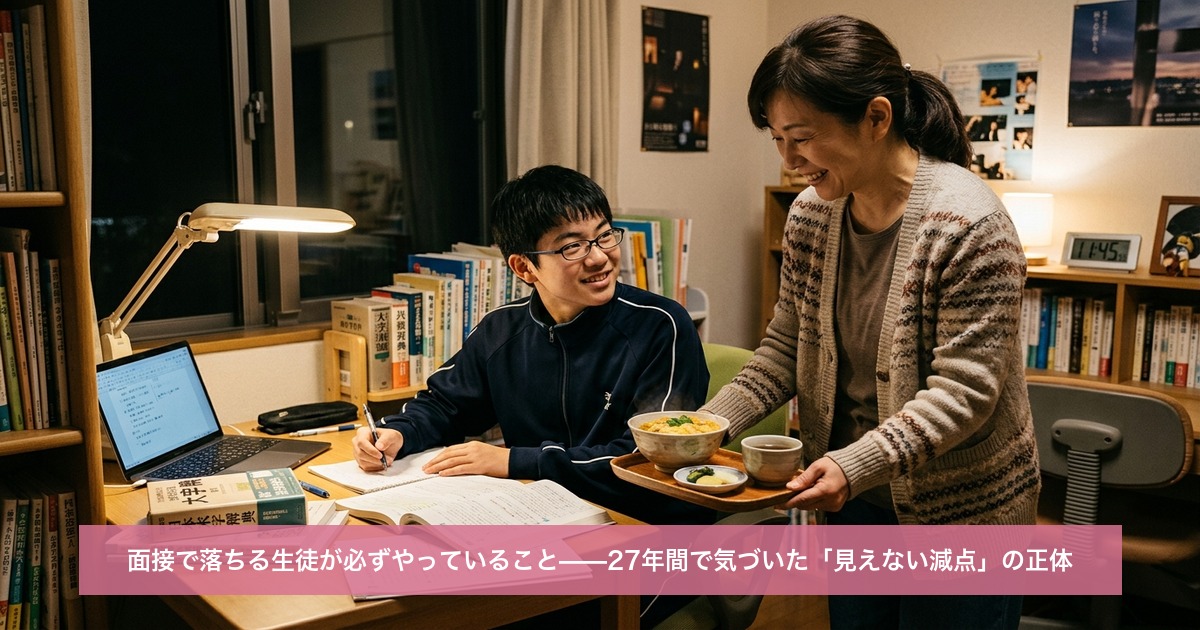 面接で落ちる生徒が必ずやっていること——27年間で気づいた「見えない減点」の正体