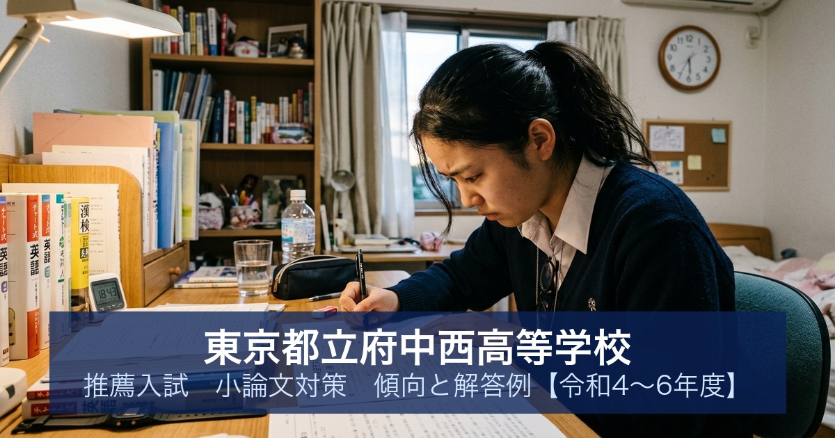 東京都立府中西高等学校 推薦入試 小論文対策｜傾向と解答例【令和4〜6年度】