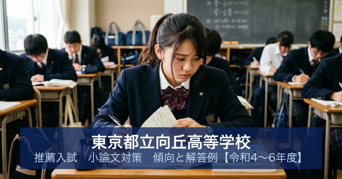 東京都立向丘高等学校 推薦入試 小論文対策｜傾向と解答例【令和4〜6年度】