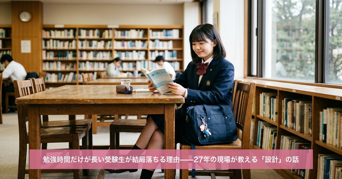 勉強時間だけが長い受験生が結局落ちる理由——27年の現場が教える「設計」の話