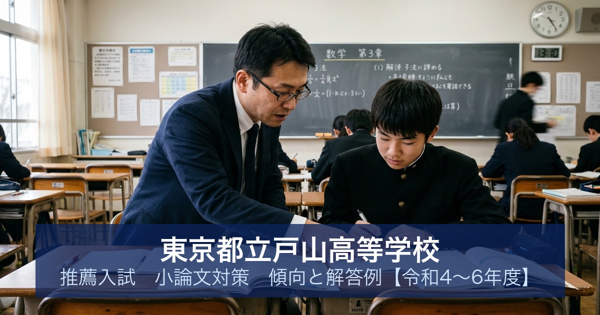東京都立戸山高等学校 推薦入試 小論文対策｜傾向と解答例【令和4〜6年度】