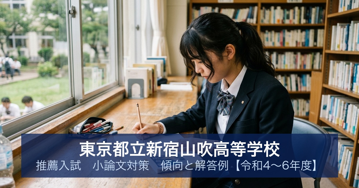 東京都立新宿山吹高等学校 推薦入試 小論文対策｜傾向と解答例【令和4〜6年度】